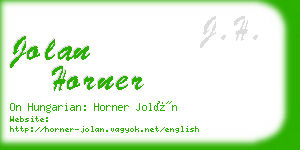 jolan horner business card